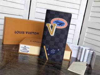 N64438 ルイ・ヴィトン メンズ 二つ折り財布 LVリーグ 「LOUIS VUITTON」 ポルトフォイユ・ブラザ ルイヴィトン ダミエ･グラフィット 財布 コピー