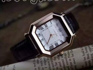 カルティエ時計 クオーツ 電波時計 白色文字盤 黒色時計のバンド腕時計