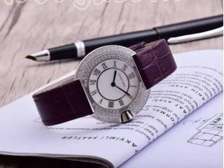 電波時計 白色文字盤 紫色時計のバンド腕時計 シルバー金属 女性用 腕時計 カルティエ時計 クオーツ