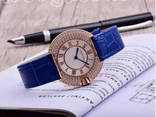 腕時計Cartier白色文字盤 青色時計のバンド腕時計 ゴールド金属クオーツ 電波時計 カルティエ時計 女性用