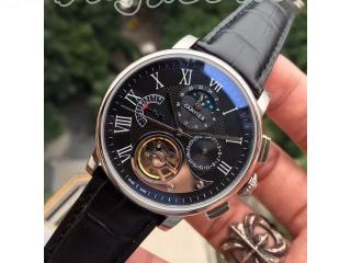 カルティエ バロンブルー クロノグラフ W6920025 黒文字盤 黒時計のバンド腕時計