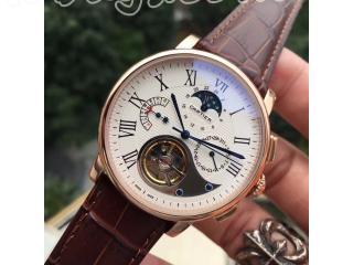 カルティエ時計 腕時計 ゴールド金属クオーツ 白色文字盤 コーヒー色時計のバンド腕時計
