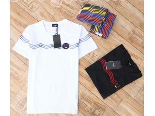 限定セール フェンディ ロゴTシャツ　グッチ半袖Tシャツ メンズ用 ブラック ホワイト 2色選択
