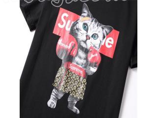 ルイヴィトンボクシングTシャツ 猫　ヴィトンとシュプリーム男女兼用 2色選択可