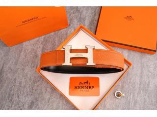 エルメス Hベルト　スーパーコピーベルト販売 HEREMS特別のエルメスベルトベルトヘッド 両面使用可ベルト オレンジ色＆黒　幅38MM