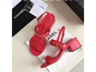 18SS CHANEL ☆人気シャネルサンダル ラム G33719 X01000 4B461　赤色 CHANEL靴