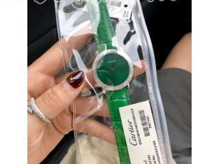 カルティエ時計　レディース用　Cartier電池式時計　33ｍｍ　文字盤4色選択可　【ケース】ダイヤモンド シルバー
