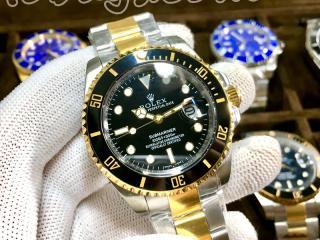 38mmロレックス 116610 腕時計 Henry Jay 23Kプロフェッショナルダイブウォッチメンズ腕時計 316L鋼 ゴールドカラー（金色）×シルバーカラー（銀色）　文字盤：ブラック（黒）