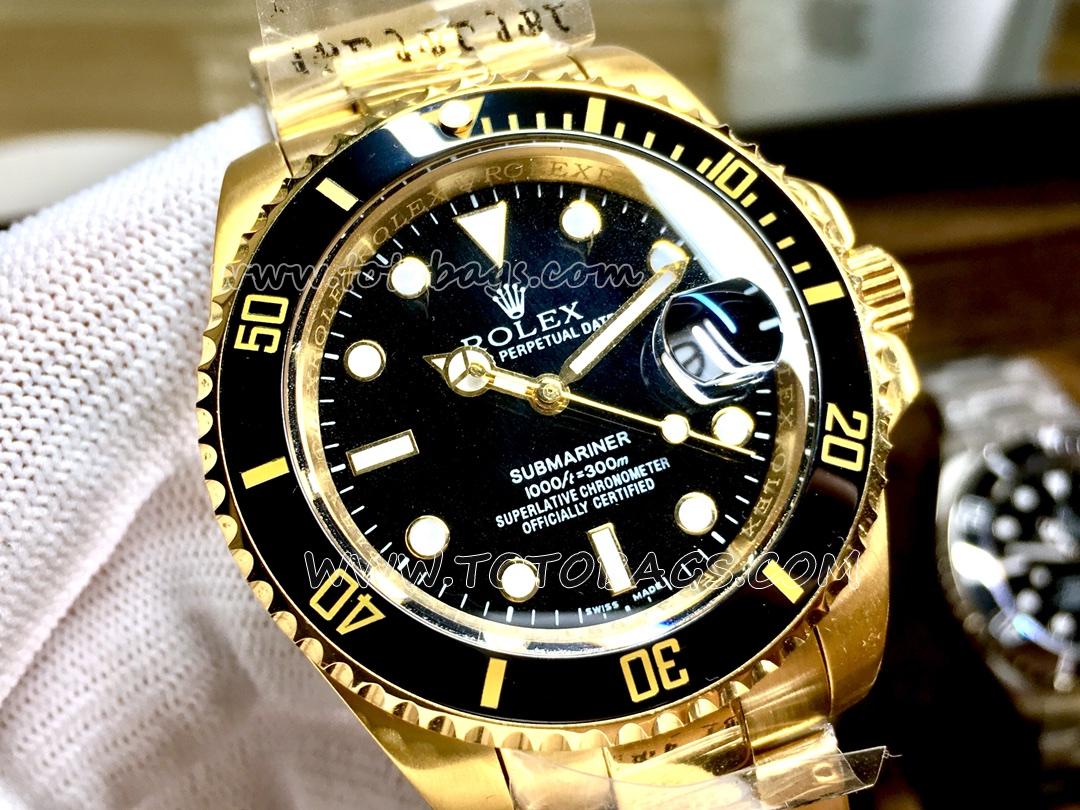 Henry Jay 23Kプロフェッショナルダイブウォッチ 116610 メンズ腕時計 316L鋼ゴールドカラー（金色） 文字盤：ブラック（黒