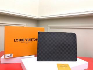 N64437 ルイヴィトン ダミエ･グラフィット バッグ コピー 「LOUIS VUITTON」 ポシェット・ジュール GM NM メンズ クラッチバッグ グラフィット