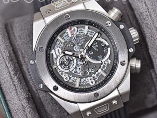 HUBLOT腕時計 BIG BANG時計 ウブロアナログ時計 UNICO 45ｍｍ メンズ用時計　[文字盤]黒色　[ケース]黒色