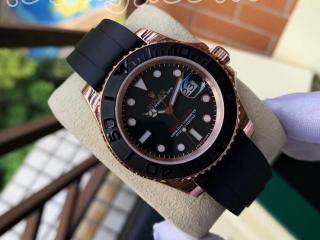 ロレックス 自動巻き時計 ヨットシリーズ トップバージョン 黒ゴムベルト 男性用腕時計  2836ムーブメント N工場V8  [文字盤]黒色　[ケース]黒色