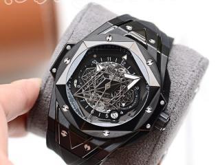 Hublot ロンドン刺青再生版腕時計 幅45mm トップオーダームーブメント ウブロ時計　[文字盤]黒色　[ケース]黒色 ZG工場