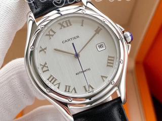 カルティエ 腕時計 機械時計 cartier男性用腕時計 316精密鋼のケース 幅42mm [文字盤]白い　[ケース]シルバー