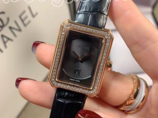 CHANEL電子時計 アナログ腕時計 ダイヤモンドBOY FRIEND(ボーイフレンド)幅34mm厚さ26mm[文字盤]黒色