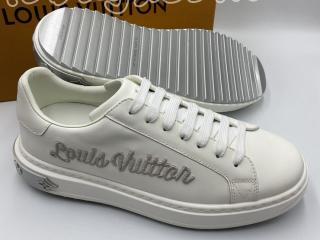 ルイヴィトン 男女兼用 運動靴 LOUIS VUITTON刺繍文字銀灰色 カジュアルシューズ　35-44選択可