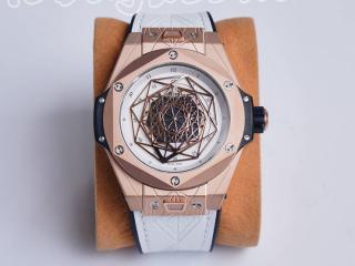 BIG BANG自動巻き時計 Hublot腕時計 415.NX.1112.VR.MXM16 ウブロ時計 幅45ｍｍ [文字盤]白い色[ケース]ピンクゴールド [ベルト]白い色