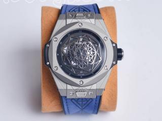 Hublot腕時計 BIG BANG自動巻き時計 415.NX.1112.VR.MXM16 ウブロ時計 幅45ｍｍ [文字盤]黑[ケース]シルバー [ベルト]ブルー