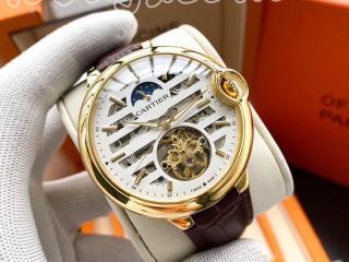 カルティエ腕時計 紳士腕時計 機械時計 幅43mm [文字盤]白い色/黒色　[ケース]シルバー/ゴールド/ピンクゴールド/黒　複数選択可