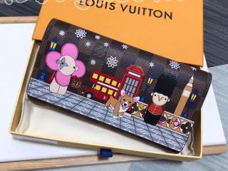 N60491 ルイヴィトン ダミエ・エベヌ 長財布 スーパーコピー 「LOUIS VUITTON」 21新作 ポルトフォイユ・サラ レディース 二つ折り財布