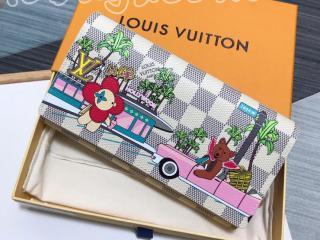 N60497 ルイヴィトン ダミエ・アズール 長財布 スーパーコピー 「LOUIS VUITTON」 21新作 ポルトフォイユ・サラ レディース 二つ折り財布